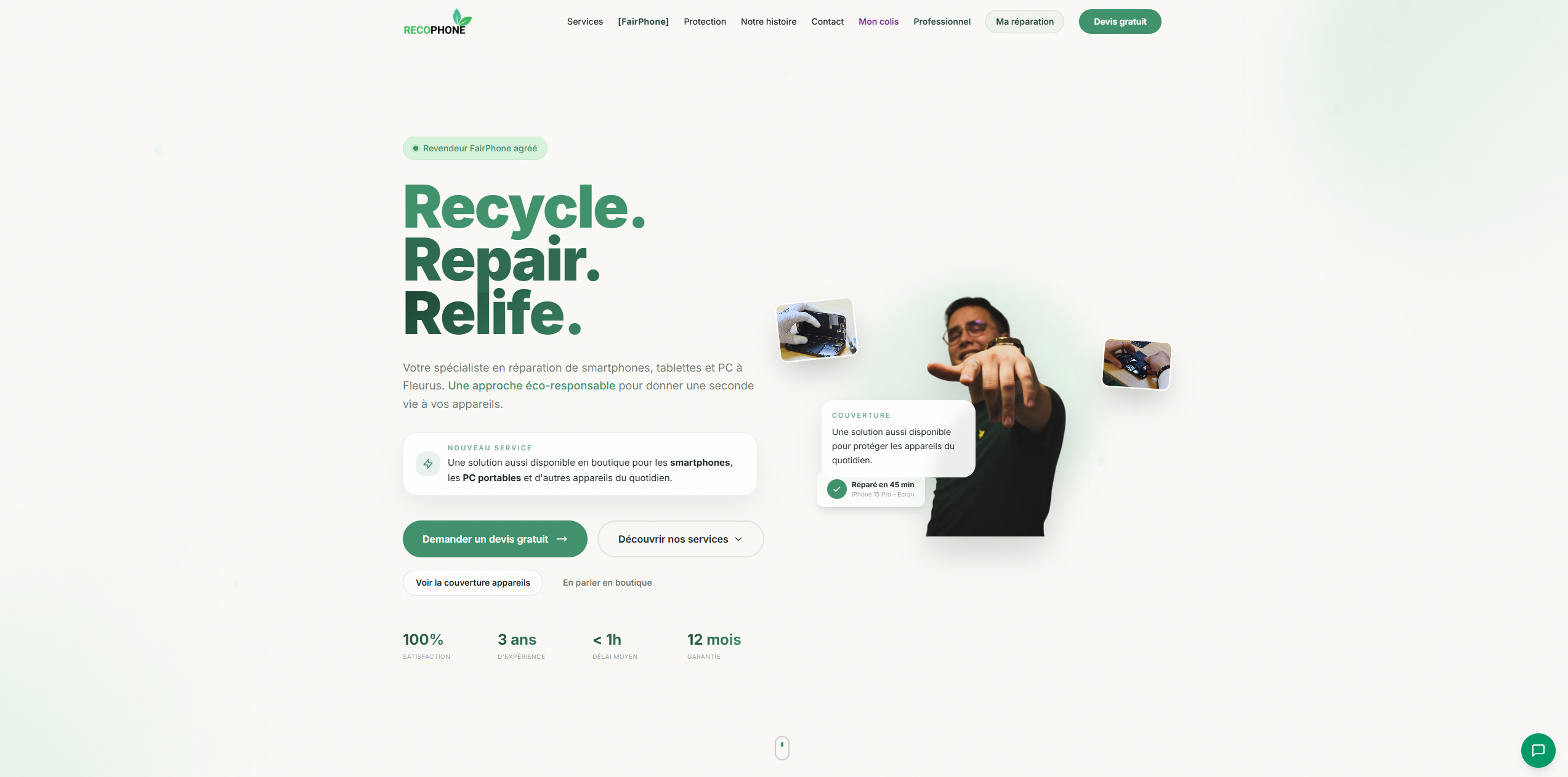 Aperçu du site RecoPhone