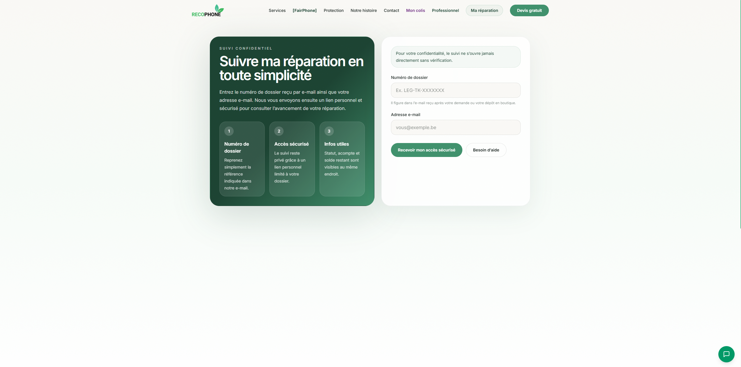RecoPhone — Suivi de réparation